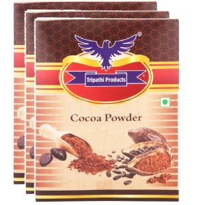 Dutch Processed Dark Cocoa Powder 3 x 100 g | Carton Pack | Rich Flavor Unsweetened Cocoa for Baking & Beverages | Tripathi Products