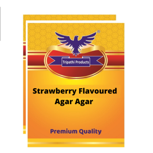 Strawberry Flavoured Agar Agar Powder 2 × 100g | Vegetarian Jelly Setting Agent | Tripathi Products