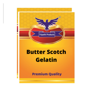 Butter Scotch flavButter Scotch flavoured Gelatin Powder – Food Grade Setting Agent for Desserts, Baking & Confectionery – 2 x 100 g |Tripathi Products