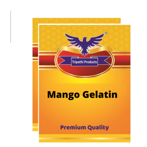 Mango flavoured Gelatin Powder – Food Grade Setting Agent for Desserts, Baking & Confectionery – 2 x 100 g |Tripathi Products