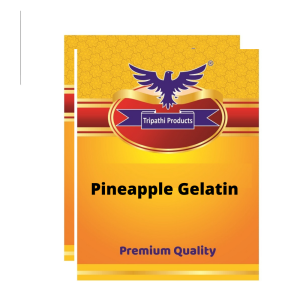 Pineapple flavoured Gelatin Powder – Food Grade Setting Agent for Desserts, Baking & Confectionery – 2 x 100 g |Tripathi Products