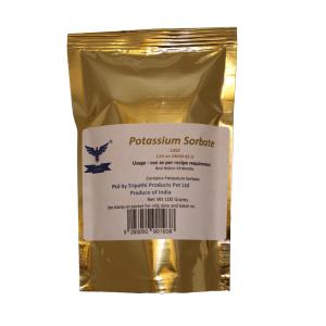Potassium Sorbate Food Preservative Powder – 100 g | Pouch Pack | E202 | For Bakery, Beverages & Food Preservation | Tripathi Products